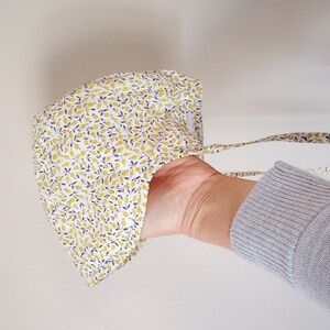 Yellow Floral Cotton Baby Bonnet